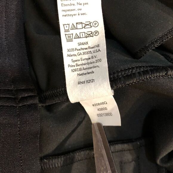 Spanx Slim Straight Pull On Pant Faux Leather Brown Ankle Length Size Medium - Picture 11 of 13